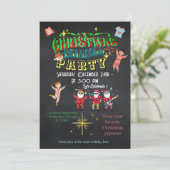 Cozy Christmas Pajamas Party Funny Rustic Einladung (Stehend Vorderseite)