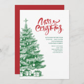 Cozy Christmas Party Invitation Dankeskarte (Vorne/Hinten)