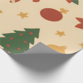 Cozy Christmas Pattern with Gifts and Trees Geschenkpapier (Ecke)