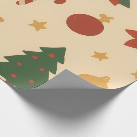 Cozy Christmas Pattern with Gifts and Trees Geschenkpapier (Ecke)