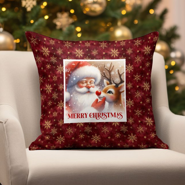 Cozy Christmas Pillow Cute Santa Claus and Rudolph Kissen (Cozy Christmas Pillow Cute Santa Claus and Rudolph

)