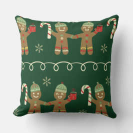 Cozy Christmas Pillow with Candy Canes & Cocoa Kissen