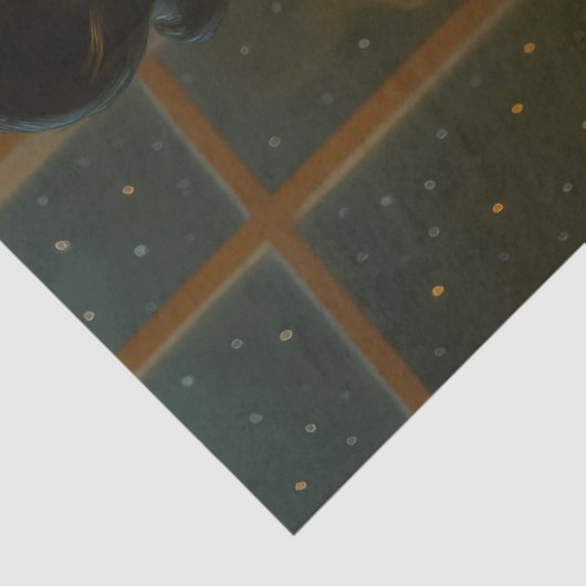 Cozy Christmas Pin-Up with Hot Cocoa — Retro Seidenpapier (Ausschnitt)