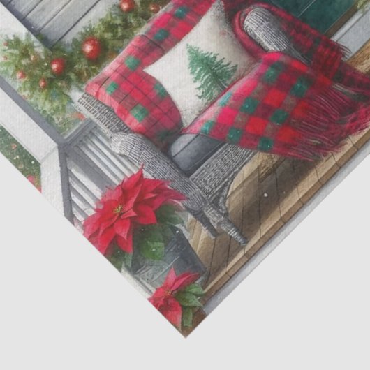 Cozy Christmas Porch Tree Seidenpapier (Ausschnitt)