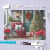 Cozy Christmas Porch Tree Seidenpapier (Handwerk)