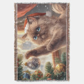 “Cozy Christmas Ragdoll Cat” Cute Ragdoll Cat Decke (Vorderseite Vertikal)
