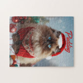 Cozy Christmas Ragdoll Cat Personalized  Puzzle (Horizontal)
