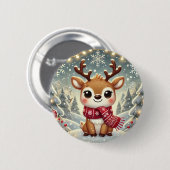 Cozy Christmas Reindeer in a Winter Wonderland Button (Vorne & Hinten)