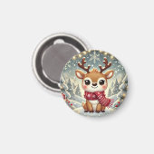 Cozy Christmas Reindeer in a Winter Wonderland Magnet (Vorderseite/Rückseite)