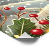 Cozy Christmas Reindeer in a Winter Wonderland Poster (Ecke)