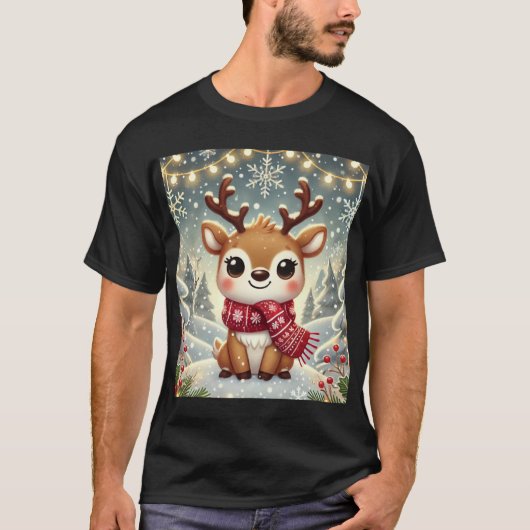 Cozy Christmas Reindeer in a Winter Wonderland T-Shirt (Vorderseite)