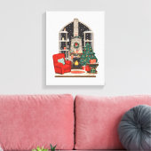 Cozy Christmas Room Scene – Warm Holiday Leinwanddruck (Insitu (Wohnzimmer))