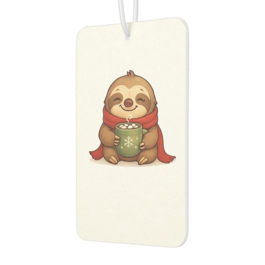 Cozy Christmas Sloth with Hot Chocolate � Cute Win Autolufterfrischer (Links)