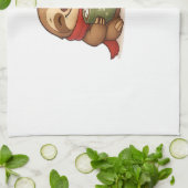 Cozy Christmas Sloth with Hot Chocolate � Cute Win Geschirrtuch (Gefaltet)