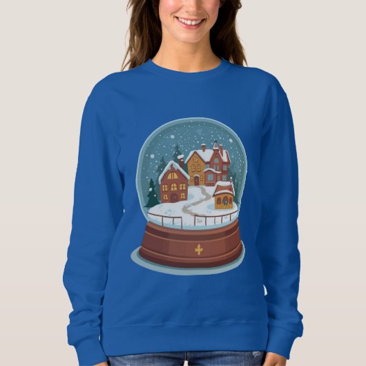 Cozy Christmas Snow Globe Illustration – Sweatshirt (Vorderseite)