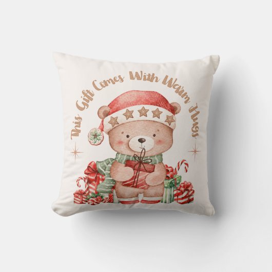 Cozy Christmas Teddy Bear Nursery Pillow Kissen (Vorderseite)