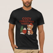 Cozy Christmas Vibes – Cute French Bulldog Holiday T-Shirt (Vorderseite)
