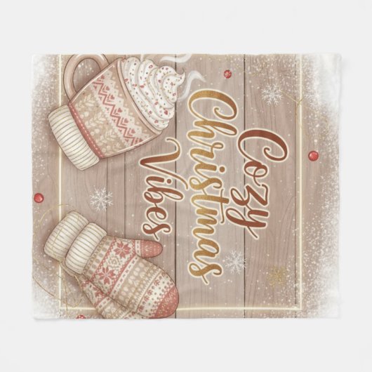 Cozy Christmas Vibes Decorative Pillow Fleecedecke (Vorderseite (Horizontal))