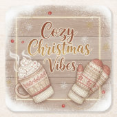 Cozy Christmas Vibes Decorative Pillow Rechteckiger Pappuntersetzer (Vorderseite)