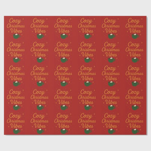 Cozy Christmas Vibes Geschenkpapier (Flach)
