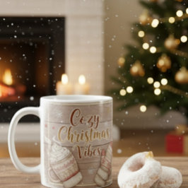 Cozy Christmas Vibes Mug | Rustic Winter Cabin Coc Kaffeetasse