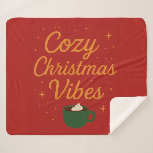 Cozy Christmas Vibes Sherpadecke (Vorderseite (Horizontal))
