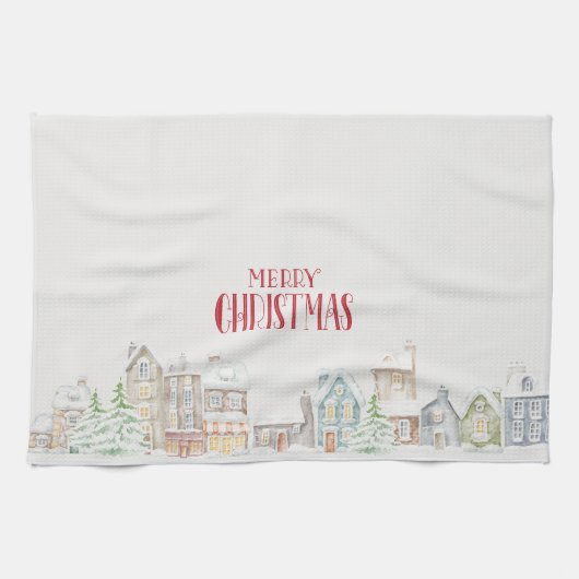 Cozy Christmas Winter Homes Tea Towel Geschirrtuch (Horizontal)