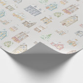 Cozy Christmas Winter Homes Wrapping Paper Geschenkpapier (Ecke)