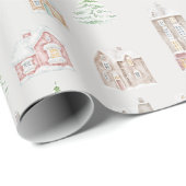 Cozy Christmas Winter Homes Wrapping Paper Geschenkpapier (Rolleneckpunkt)