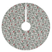 Cozy Classic Rustic Floral Christmas Pattern Polyester Weihnachtsbaumdecke (Vorderseite)