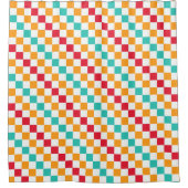 Cozy classroom diagonal checkerboard pattern duschvorhang (Vorderseite)