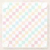 Cozy classroom diagonal checkerboard pattern glasuntersetzer (Rückseite)