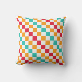 Cozy classroom diagonal checkerboard pattern kissen
