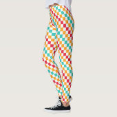 Cozy classroom diagonal checkerboard pattern leggings (Links)