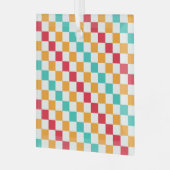 Cozy classroom diagonal checkerboard pattern ornament aus glas (Vorderseite links)