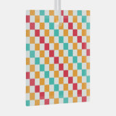 Cozy classroom diagonal checkerboard pattern ornament aus glas (Vorderseite Rechts)