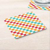 Cozy classroom diagonal checkerboard pattern rechteckiger pappuntersetzer (angewinkelt)