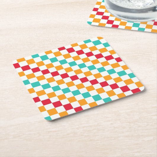 Cozy classroom diagonal checkerboard pattern rechteckiger pappuntersetzer (angewinkelt)
