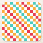 Cozy classroom diagonal checkerboard pattern rechteckiger pappuntersetzer (Vorderseite)