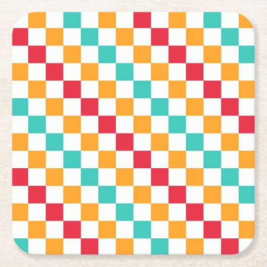 Cozy classroom diagonal checkerboard pattern rechteckiger pappuntersetzer (Vorderseite)