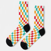 Cozy classroom diagonal checkerboard pattern socken (Linkes Detail)