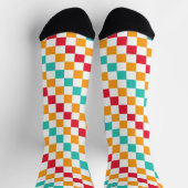 Cozy classroom diagonal checkerboard pattern socken (Oben)