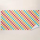 Cozy classroom diagonal checkerboard pattern strandtuch (Vorderseite)