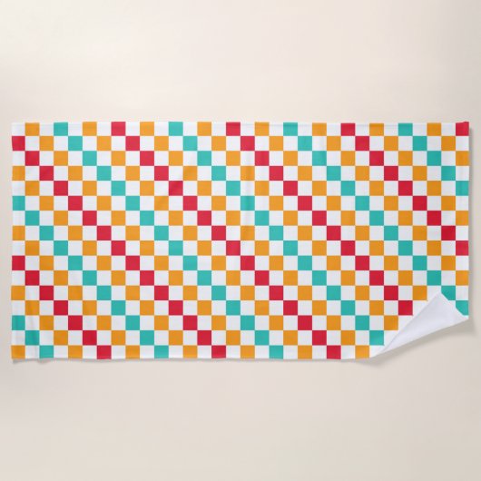 Cozy classroom diagonal checkerboard pattern strandtuch (Vorderseite)