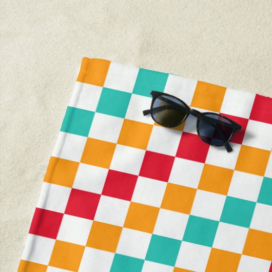 Cozy classroom diagonal checkerboard pattern strandtuch (Beispiel)