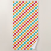 Cozy classroom diagonal checkerboard pattern strandtuch (Vorderseite)