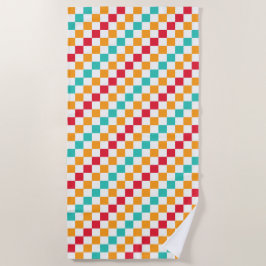 Cozy classroom diagonal checkerboard pattern strandtuch