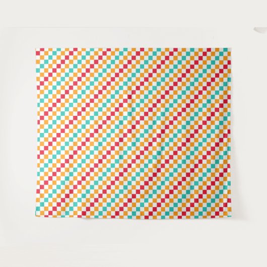 Cozy classroom diagonal checkerboard pattern wandteppich (Vorderseite (Horizontal))