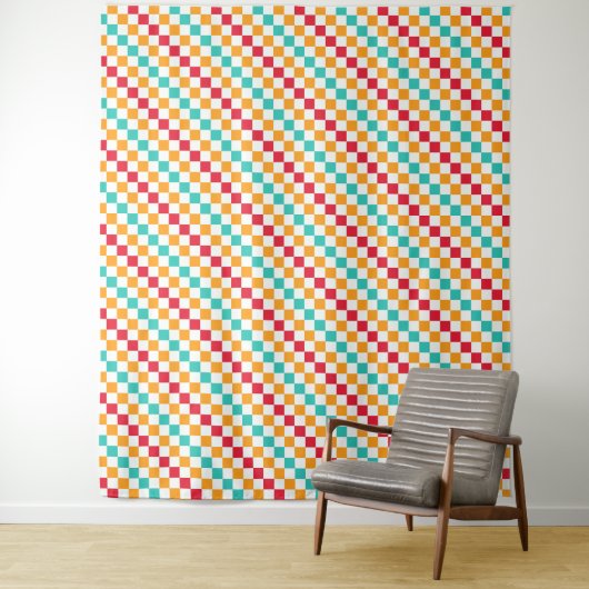 Cozy classroom diagonal checkerboard pattern wandteppich (Beispiel)