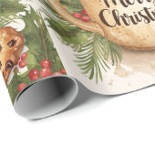 Cozy cocoa merry Christmas cookie holly festive Geschenkpapier (Rolleneckpunkt)